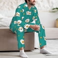 thumbnail image 5 of Mens Pajamas Set, Cute Fried Egg Skull Button-Down Pajamas for Men Long Sleeve Mens Sleepwear Lounge Pjs Set, 5 of 5