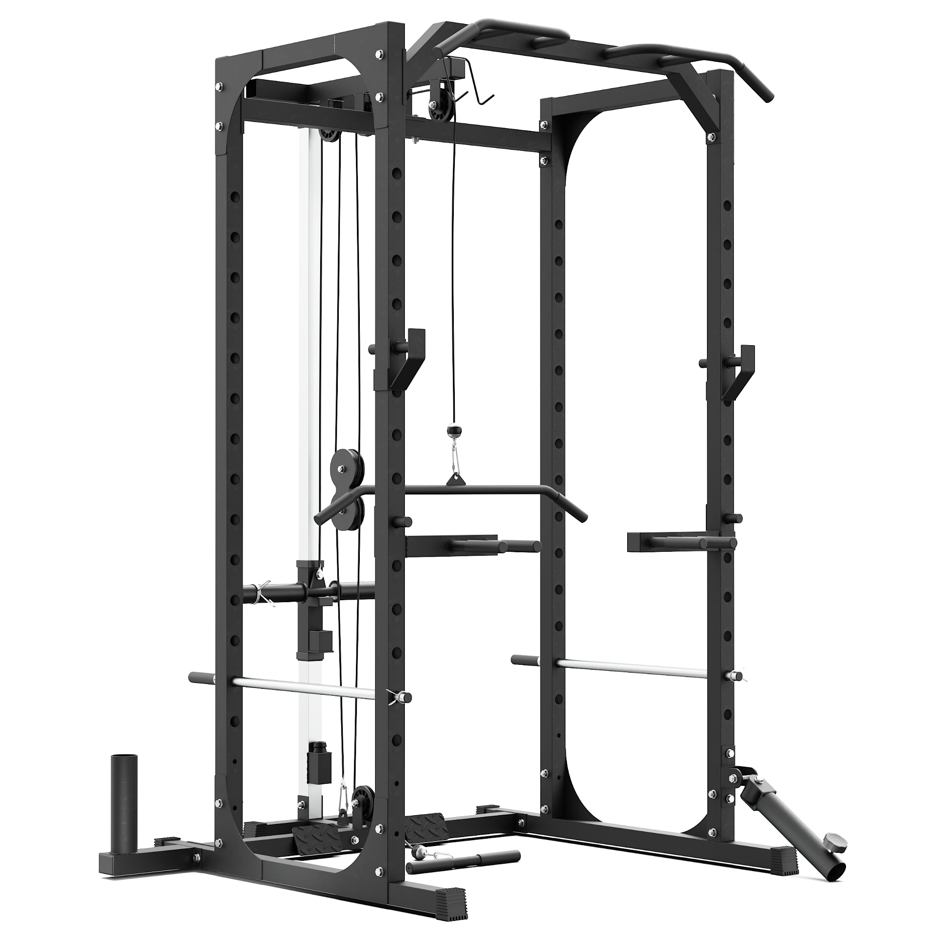 Cage à Squat Rack Avec Machine à Câble Double Poulie - Power Rack Musculation