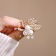 thumbnail image 2 of Broche elegante en forma de hoja de perla con strass para mujer, 2 of 3