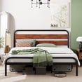 thumbnail image 2 of Metal Bed Frame with Wood Headboard, Heavy Duty Platform Bed Frame, King Size, 2 of 7