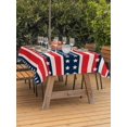 thumbnail image 3 of Outdoor Tablecloth with Umbrella Hole for Patio/Picnic/Party/Camping, 4th of July Waterproof Table Cloth Rectangle Table Cover Washable, Independence Day Patriotic Red Blue Stars Stripe (54"x 80"), 3 of 9