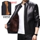 thumbnail image 5 of Chaqueta de cuero para hombre, abrigo informal de otoño e invierno para hombre, ropa de cuero engrosada con forro polar para hombres de mediana edad y mayores, 5 of 5