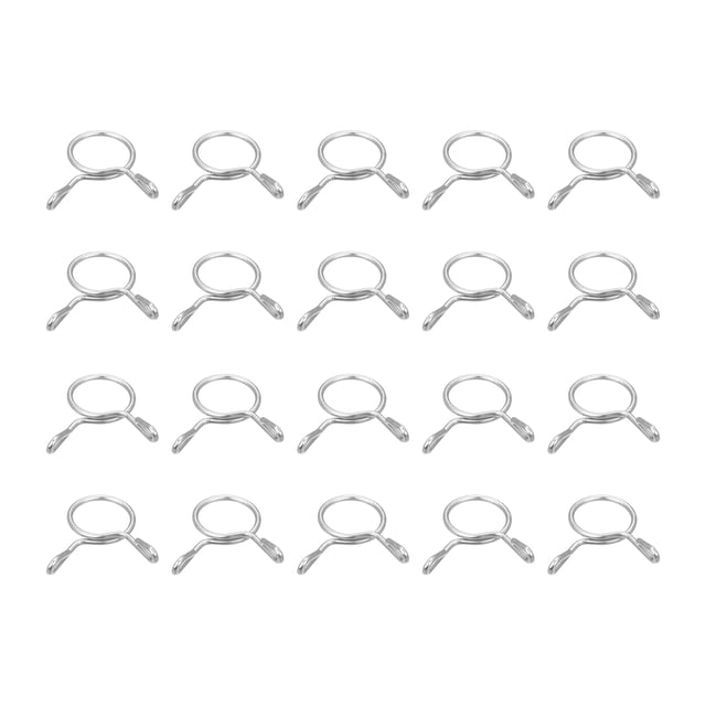 Unique Bargains Fuel Line Hose Clips, 20 Pack 11mm 304 Stainless Steel Single Wire Tubing Spring Clamps (Silver)