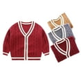 thumbnail image 5 of Godderr Kids Toddler Boys Cardigan Sweater Coats Baby Long Sleeve V-Neck Knit Tops Crewneck Spring Autumn Cardigan Jacket Coat Outerwear for 1-7Y, 5 of 5