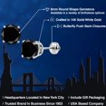 thumbnail image 2 of Gem Stone King 14K White Gold Black Diamond Stud Earrings for Women | 4.40 Cttw | Gemstone April Birthstone | Round 8MM, 2 of 6