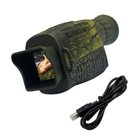 Night Vision Device Monocular 1.5 Inch Display Support 128 GB TF Card Built in 4000ma Lithium Battery 850 nm Scope IR Sensor No.1 Description: Light and portable: The monocular night vision instrument has small volume and light weight  only about 300g  which is very suitable for outdoor activities and camping fun. Excellent visual effect: High performance digital monocular night vision instrument with 3x magnification and 5x digital zoom can be used as telescope  camera and video to take high-definition photos and videos  which is practical and convenient. Long sight distance: The night vision goggle is equipped with 850 nm infrared light source  and the night infrared distance can reach 656 feet. During the day  you can also observe more clearly and further. Durability: Natural rubber is environmentally friendly  with good impact resistance and water resistance  and maintains normal function during recoil and impact. Wide range: Monocular night vision is very suitable for outdoor activities  such as hiking  bird watching  night fishing  boating  search and rescue  camping and entertainment. Specification: Color: camouflage. Material: Natural rubber. Size:Approx.15.5x12x6 cm/6.10x4.72x2.36 inches. Packing list: 1 piece Monocular night vision. Package Includes: 1 Piece Monocular Night Vision.