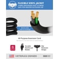 thumbnail image 6 of Iron Forge Cable 100 Ft Black Extension Cord with 3 Outlets - 16/3 SJTW 100 Foot Extension Cord 3 Prong, Weatherproof Exterior Power Cable for Outdoor, 6 of 7