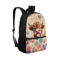 thumbnail image 2 of Uorisanigo Mandala Highland Cow Kids Backpack School Bag for Boys 6-12 Year with Padded Straps Casual Daypack Travel or Sports Bags Universal Preschool Elementary Kindergarten School Bag, 2 of 6