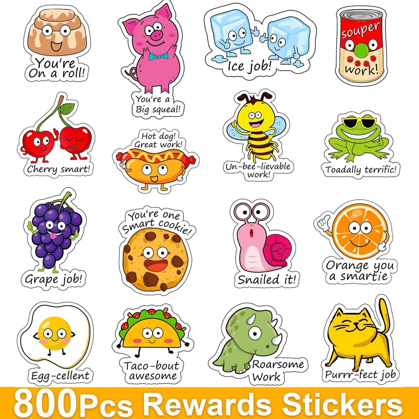 800 Pieces Reward Stickers for Teachers, Classroom, Kids Students