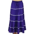 thumbnail image 7 of Bimba Womens Long Flaired Cotton Skirt Boho Maxi Bottoms Elastic Waist Indian Clothing, 7 of 7