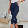 thumbnail image 3 of Oplxuo Plus Size Capris for Women High Waisted Capri Leggings Tummy Control Pull On Capris Dressy Casual Crop Pants 2025, 3 of 7