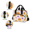 thumbnail image 5 of Insulated Crossbody Lunch Bag 10L Lunch Tote with Adjustable Shoulder Strap for Work Office Picnic Smiling Pumpkins and Flowers, 5 of 6