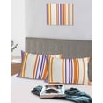 thumbnail image 4 of Orange Striped Pillow Cases Standard Size Set of 2 - Microfiber Bed Throw Pillow Covers, Farmhouse Stripes Modern Abstract Art Decorative Lumbar Pillow Cover with Envelope Closure for Sofa 20"x26", 4 of 6