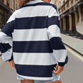 thumbnail image 3 of Tops Women Long Sleeve Oversized Shirt Loose Collared Preppy Pullover, 3 of 9