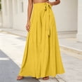 thumbnail image 3 of PADFRYBK Wide-Leg Pants For Womens Casual Loose Pants Solid Color Elastic Waist Sweatpants Straight Leg Pants With Pockets, 3 of 8