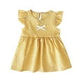 thumbnail image 2 of Kureaily Girl Summer Fly Sleeve Plaid Pattern Solid Color Dress Summer Light Casual Dress Four Colors Available 6-12 Months, 2 of 5