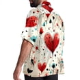 thumbnail image 3 of Valentine's Day Love Men's Hawaiian Button Down Short Sleeve Casual Printed Summer Beach Unisex Shirt, 3 of 6