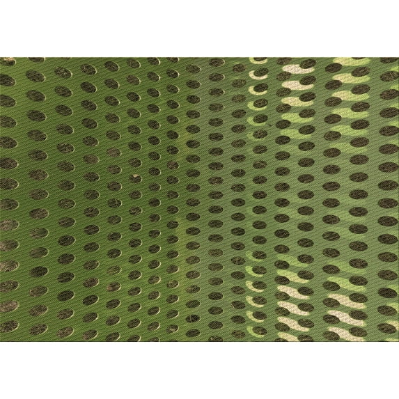 Ahgly Company Indoor Rectangle Patterned Green Onion Green Area Rugs, 7' x 9'