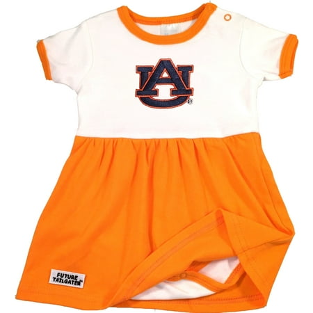 - Auburn Tiger Baby Onesie Dress - Orange Trim