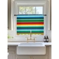 thumbnail image 3 of Sheer Curtains 45 Inch Length, Mexican Stripes Semi Sheer Curtains Light Filtering Window Treatment, Colorful Striped Mexican Fiesta Theme Privacy Voile Drapes for Living Room Bedroom 52x45 Inch, 3 of 7
