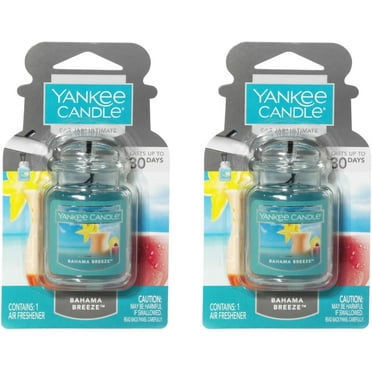 Yankee Candle Car Air Fresheners, Hanging Car Jar Ultimate, Neutralizes Odors Up To 30 Days, Bahama Breeze, 2 Packs
