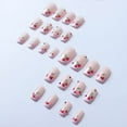 thumbnail image 3 of RAGUPEL Short Press on Nails Square French Fake Nails Pink Press on Nail with Rhinestone Designs Cute Cherry False Nails Glossy Full Cover Stick on Nails for Women Girls 24 Pcs Spring Summer Nails, 3 of 7