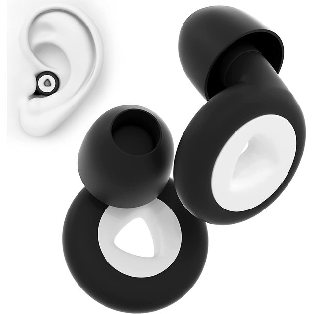 bouchons Doreilles Noir Blanc Pour Dormir - 1 Par Bouchons Anti Bruit 27db, Protección Auditiva En Silicona Rutilizable, Bouchons Doreilles Pou