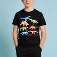 thumbnail image 3 of HAOTAGS Boys Glow-in-the-Dark T-shirts Round-Neck Short-Sleeve Graphic Tee Fun Soft & Breathable Summer Casual Cotton Top Black Size 5-6 Years, 3 of 8