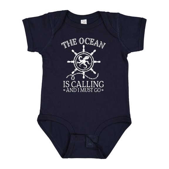 Inktastic Ocean is Calling Cute Nautical Octopus Boys or Girls Baby Bodysuit
