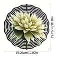 thumbnail image 4 of Stylized Cream Flower Metal Wind Spinner with Radiating Lines - Elegant Garden Decor for Yard and Outdoor Spaces, 4 of 6