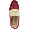 thumbnail image 6 of ABSOLUTE FOOTWEAR Ladies/Womens Suede Sheepskin Moccasins/Slippers with Rubber Sole - Crimson - US 5, 6 of 7