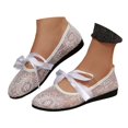 thumbnail image 3 of HXWCHs Breathable Lace Flat Shoes for Women Soft Sole On Comfortable Casual Loafers Lightweight Walking Footwear 8.5 White, 3 of 8