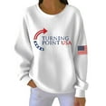 thumbnail image 4 of White Women's A True Patriot Printed Sweatshirts With Pocket American Flag Shirt, 4 of 5