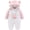 White + Pink, variant on YOUI-GIFTS Newborn Bear Warmer Snowsuit Cotton Fleece Hooded Romper Jumpsuit for Baby Girls Boys