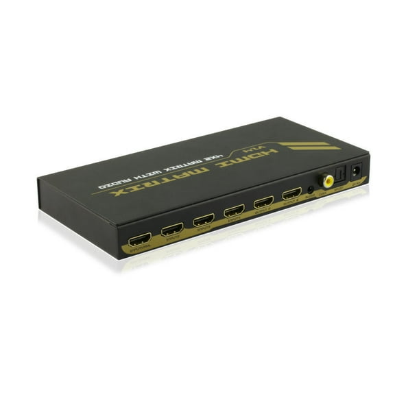 4x2 HDMI Matrix Switch - 4K & 3D Support - Audio Extractor (Toslink, Coax, & Stereo)
