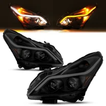 Kojem Smoked LED Projector Headlights for Infiniti G37/G25/Q40 Sedan 4-Door 2010-2015