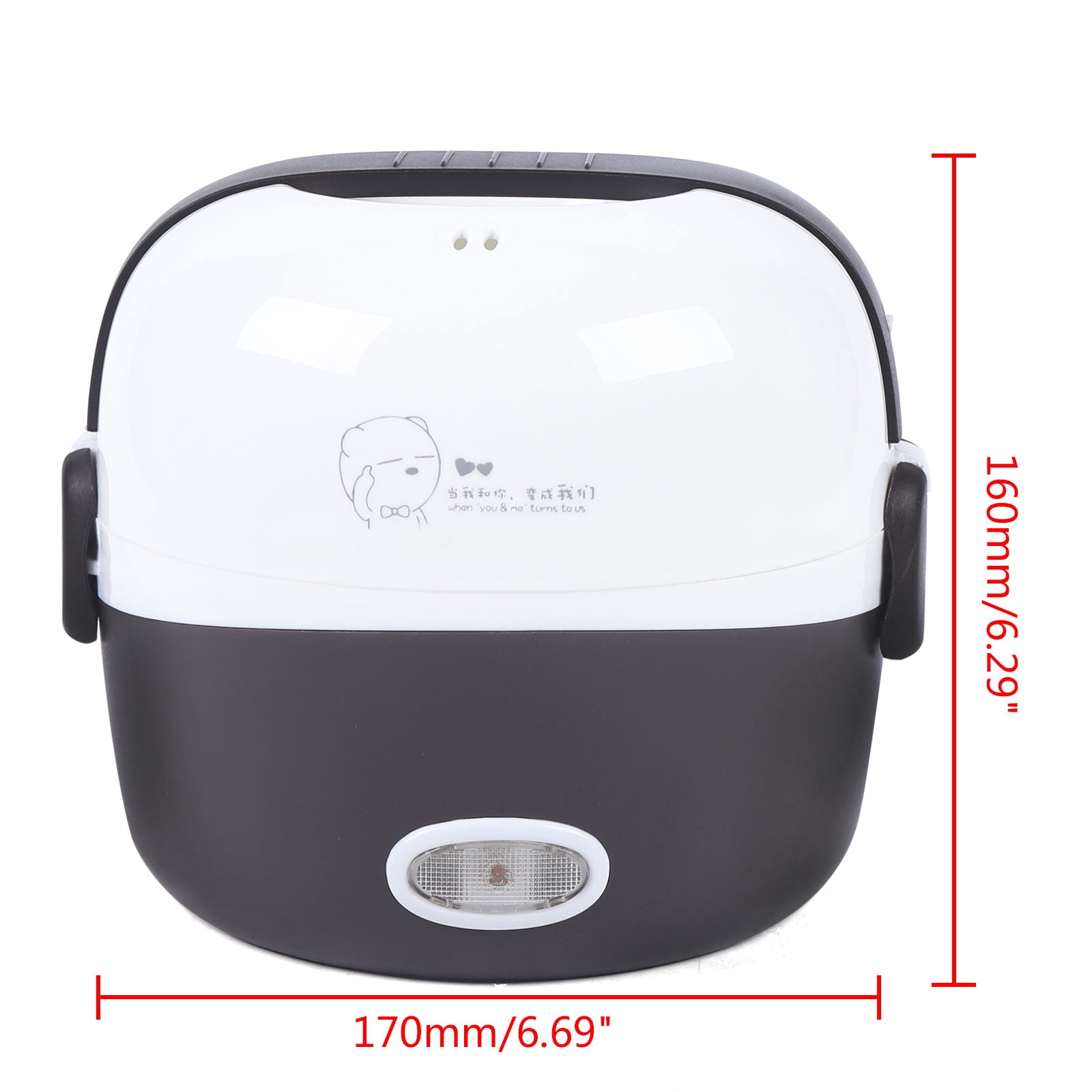 1.3L Electric Lunch Box Steamer Pot Rice Cooker 200w Food Warmer Portable Electric Lunch Box with Stainless Steel Bowls and Measuring Cup