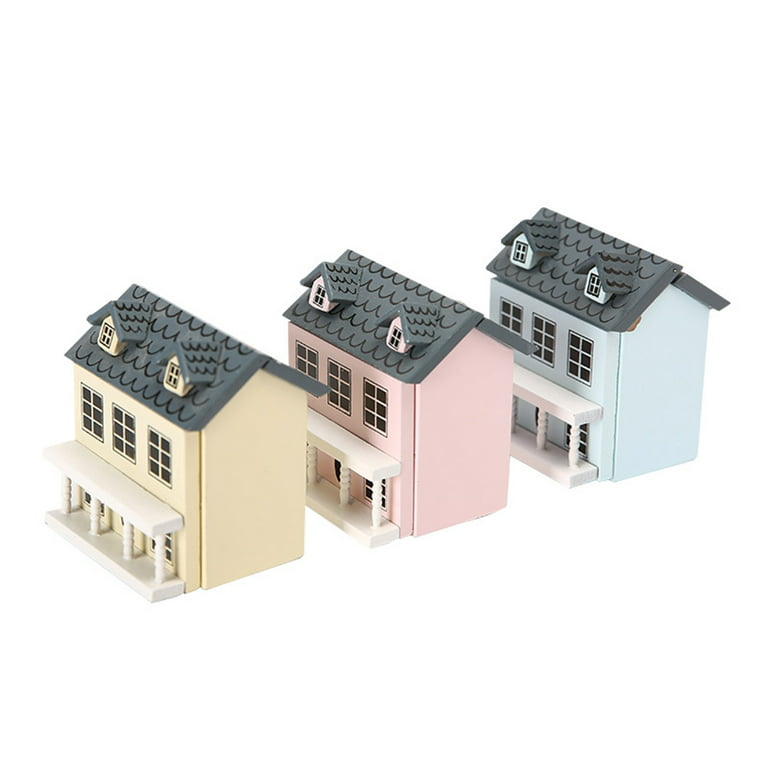Dasbsug 1/12 Model Villa House Simulation Wooden Cottage for Doll House  Teens Toy Doll Micro Landscape Mini Furniture Kids Favor 