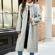 thumbnail image 4 of Chaqueta larga y cálida para mujer, de invierno, con cuello en V liso, 4 of 7
