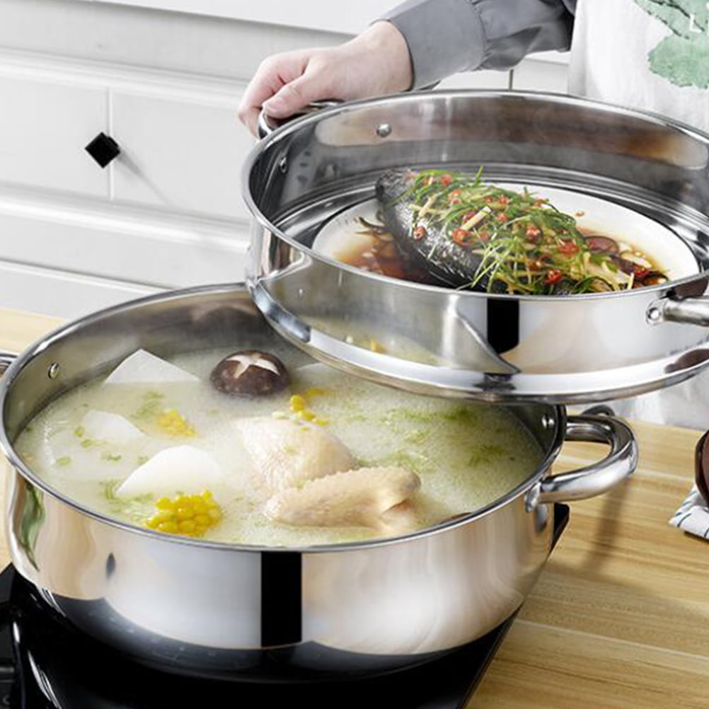 steamer with glass lid dumplings vegetables Steam Pot Food Cooking