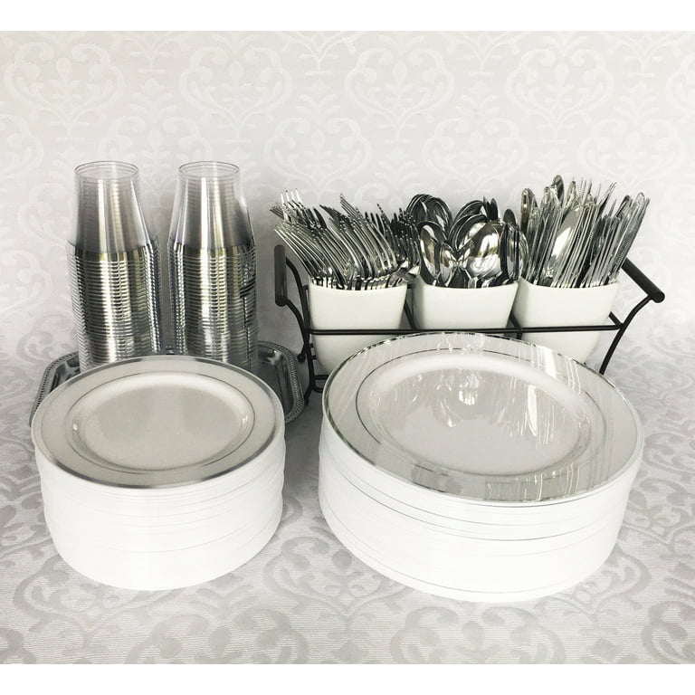 Stock Your Home 160 Piece Plastic Silverware Set Includes: 80 Forks, 4