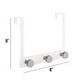 thumbnail image 2 of ELLE Paris 3 Hook Iron over the Door Hook in White, 2 of 3