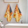 thumbnail image 3 of Fall Leaves Vinyl Record Hand Towels 2 PCS, Autumn Fallen Leaves Kitchen Towel Ultra Soft and Highly Absorbent,Decorative Fingertip Face Towel for Bathroom Hotel, 28.3"x14.4", 3 of 5