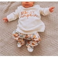 thumbnail image 2 of Toddler Baby Girls Halloween Outfit Long Sleeve Crewneck Sweatshirt Tops Pumpkin Pants Headband Fall 3Pcs Clothes Set, 2 of 8
