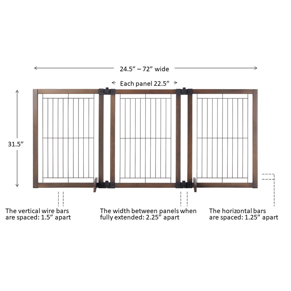 North States MyPet Extra-Wide Freestanding Versa-Lock Pet Gate, Expands to 72" Wide