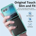 thumbnail image 3 of Compatible Motorola Razr Plus Case 2023 Green,Motorola Razr+ 2023 Case Slim,Luxury Electroplating Texture Hard PC Transparent Case for Motorola Razr 40 Ultra Case 5G New Moto Razr Plus 2023 Case, 3 of 11