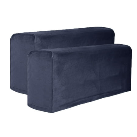 1 paar Sofa Armrest Cover Thickened Elastic Chair Arm Protector slip Solid Navy