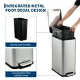 thumbnail image 7 of Ataucjin 13 Gallon Step Trash Can, Stainless Steel Kitchen Garbage Bin with Soft-Close Lid & Removable Inner Bucket, Fingerprint-Resistant Slim Rectangle Design for Narrow Spaces, 7 of 7