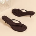 thumbnail image 5 of Wowcloth Women's Fashion Thong Sandals – Comfortable Wide Width Solid Color Round Toe with Low Thin Heel for Casual Leisure Wear, 5 of 9
