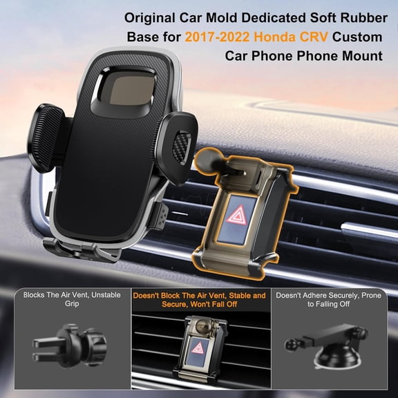 WEIFEI-for Honda CRV Phone Holder with Custom Base, Car Phone Mount Compatible with 2017 2018 2019 2020 2021 2022 Honda CRV Car Accessories (HE05)